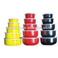 enamel mixing storage bowl with PP lid and fashional design
